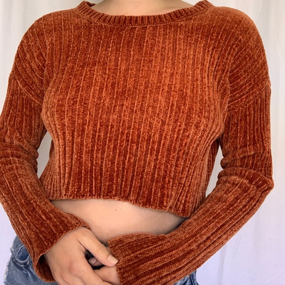 Orange cropped sweater - Picture 1 of 4